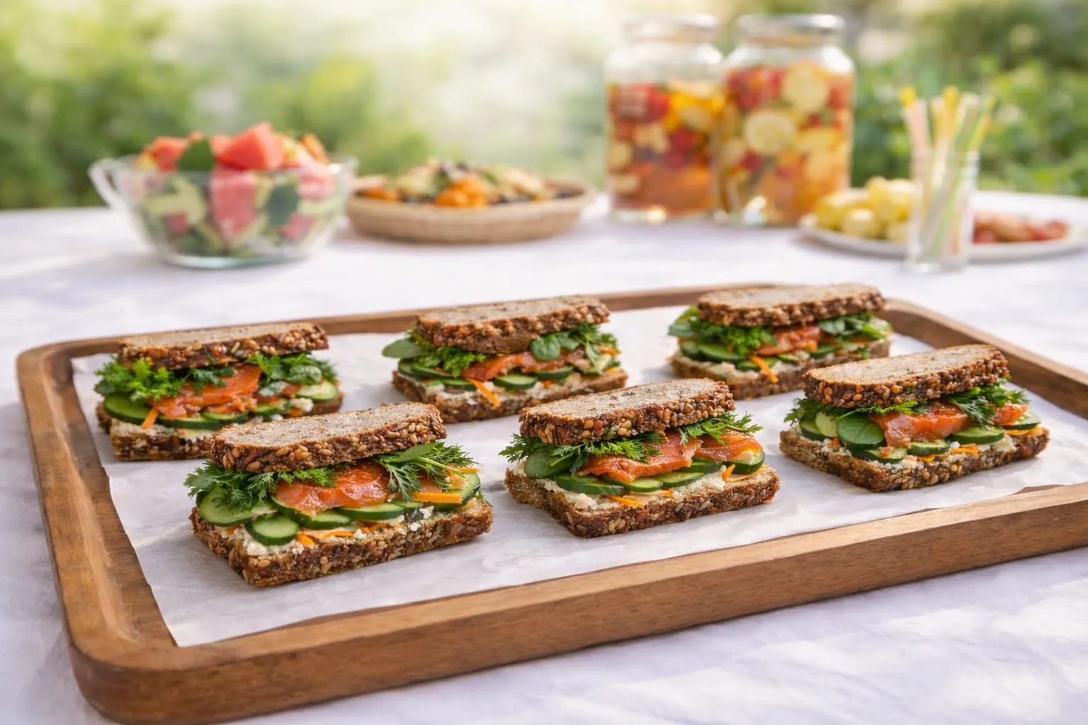 Sandwiches au Saumon et Légumes